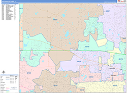 Hoffman Estates Wall Map Color Cast Style 2026
